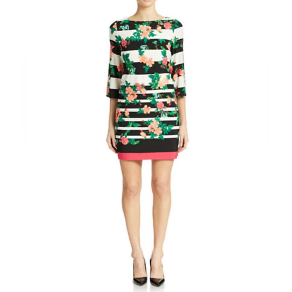 Eliza J 3/4 sleeve print shift dress - Picture 2 of 7